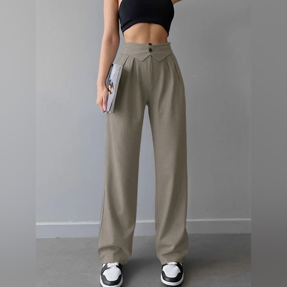 Commense Gray Foldover Trousers